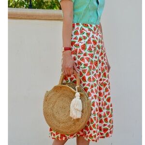 RARE NWOT Anthropologie Watermelon Midi Skirt - Limited Edition 2P